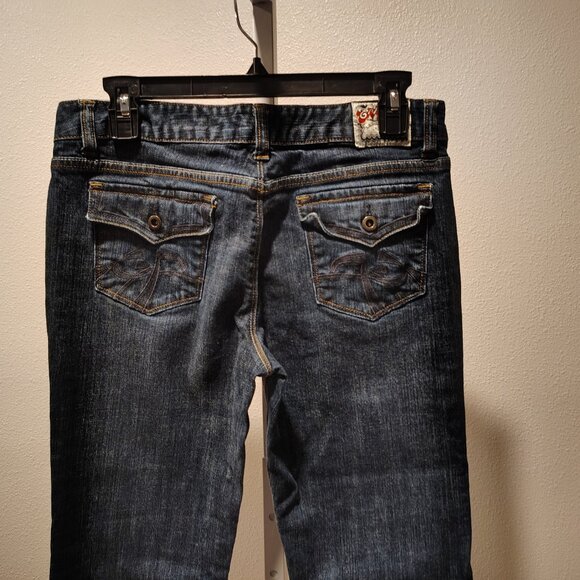 Chip & Pepper C7P Junior's Size 11 Blue Laguna Beach Flare Stretch Denim Jeans - Picture 3 of 13